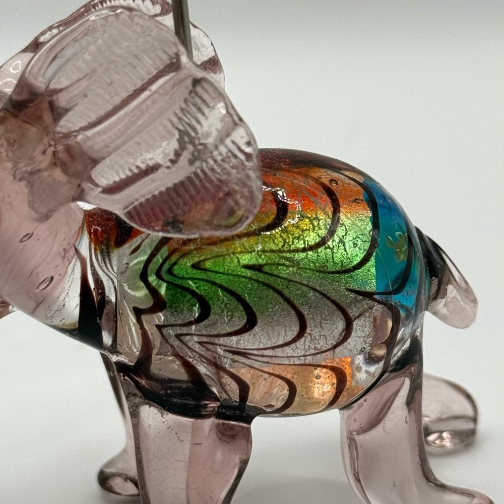Glass Elephant photo or card holder - Picture 6 of 8
